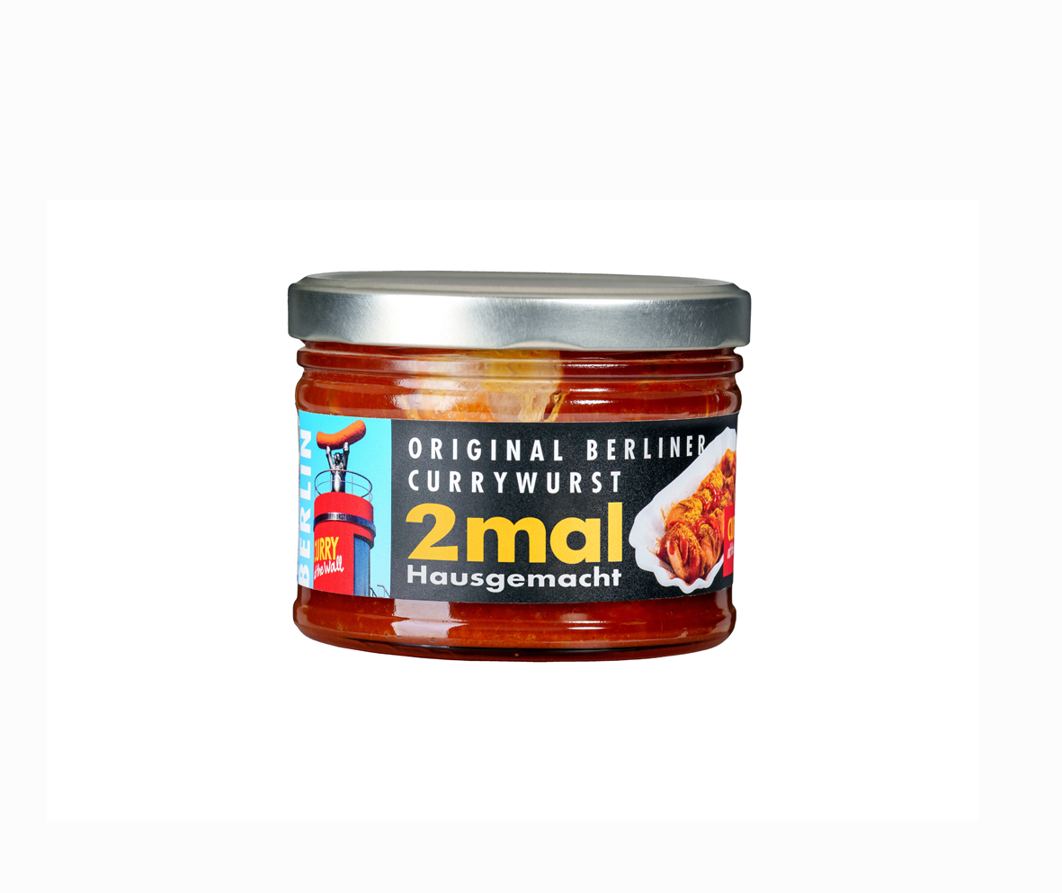 doppelte Currywurst im Glas
